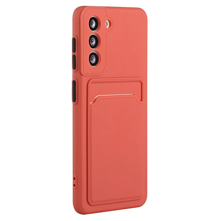 For Samsung Galaxy S23+ Mobile Phone Case Soft TPU Drop-proof Cover with Card Slot - Rose
