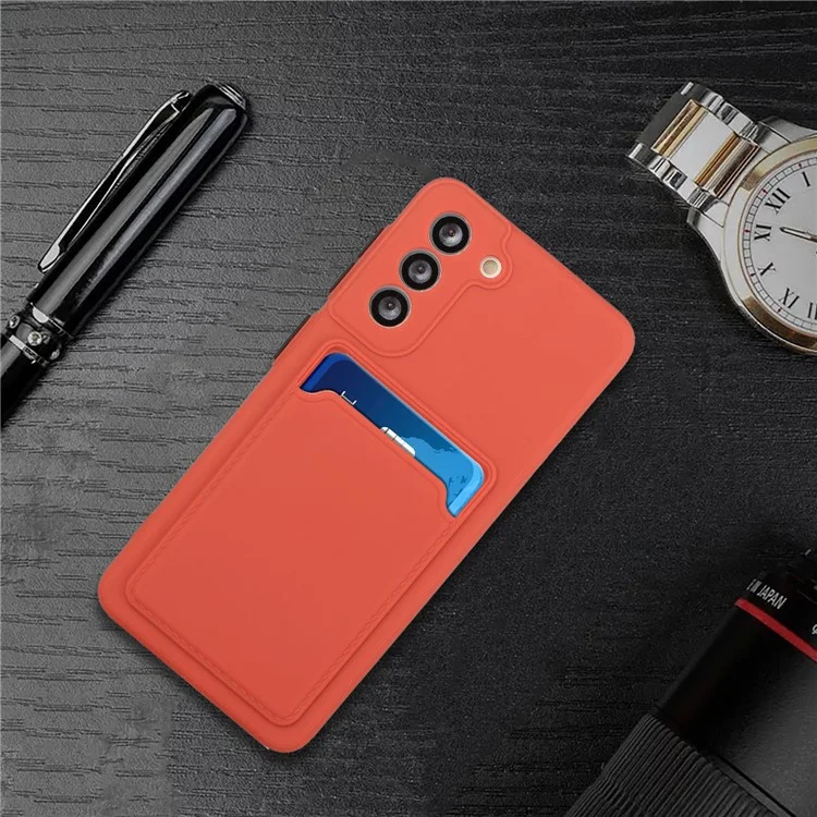 For Samsung Galaxy S23+ Mobile Phone Case Soft TPU Drop-proof Cover with Card Slot - Rose