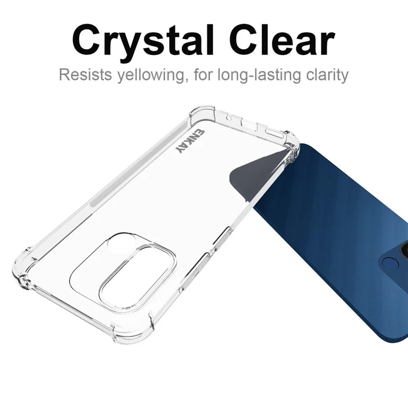 ENKAY HAT PRINCE For Xiaomi Redmi 12C 4G Transparent Phone Case with Anti-slip Strip Edge Clear TPU Phone Cover