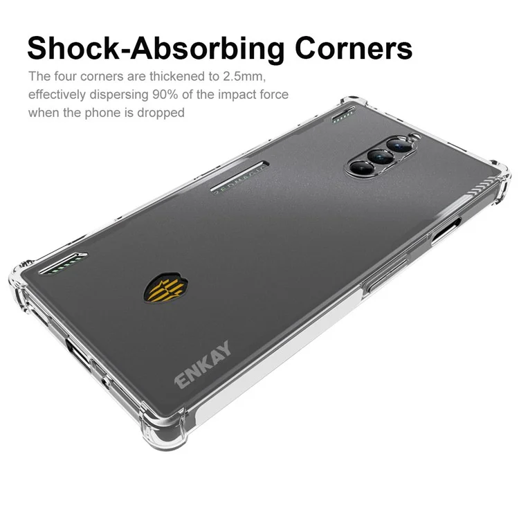 ENKAY HAT PRINCE For ZTE nubia Red Magic 8 Pro 5G Phone Case with Anti-slip Strip Edge Clear TPU Phone Cover