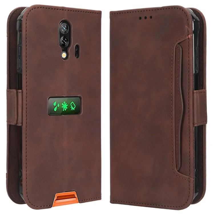 For Blackview BV7200 4G Multiple Card Slots Phone Leather Cover Stand Wallet Protective Phone Case - Brown