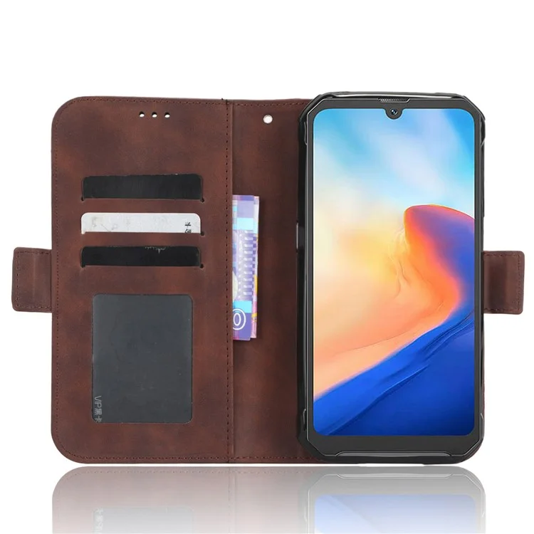 For Blackview BV7200 4G Multiple Card Slots Phone Leather Cover Stand Wallet Protective Phone Case - Brown