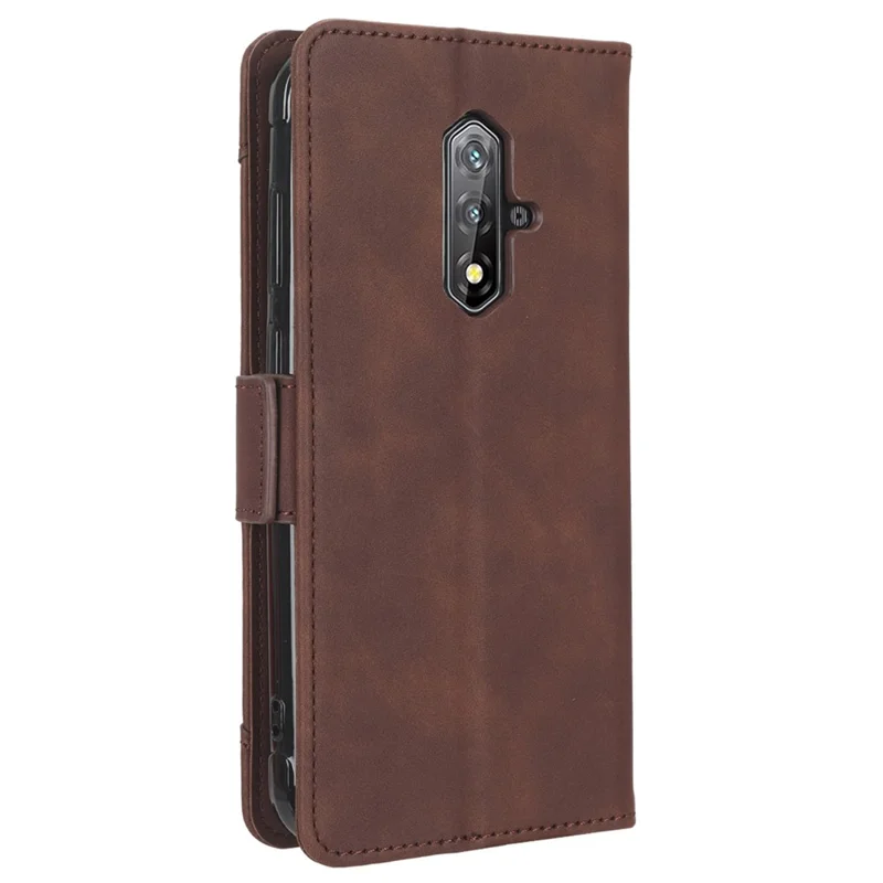 For Blackview BV5200 4G Leather Phone Cover Stand Wallet Protective Phone Case with Multiple Card Slots - Brown