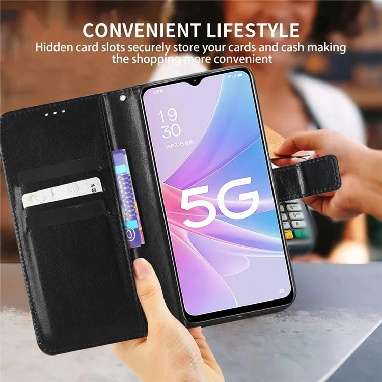 Para Blackview A52 4G / A52 Pro 4G Wrist Clutch Phone Bag Crazy Horse Texture Wallet Stand Case PU Leather Cell Phone Cover - Marrom