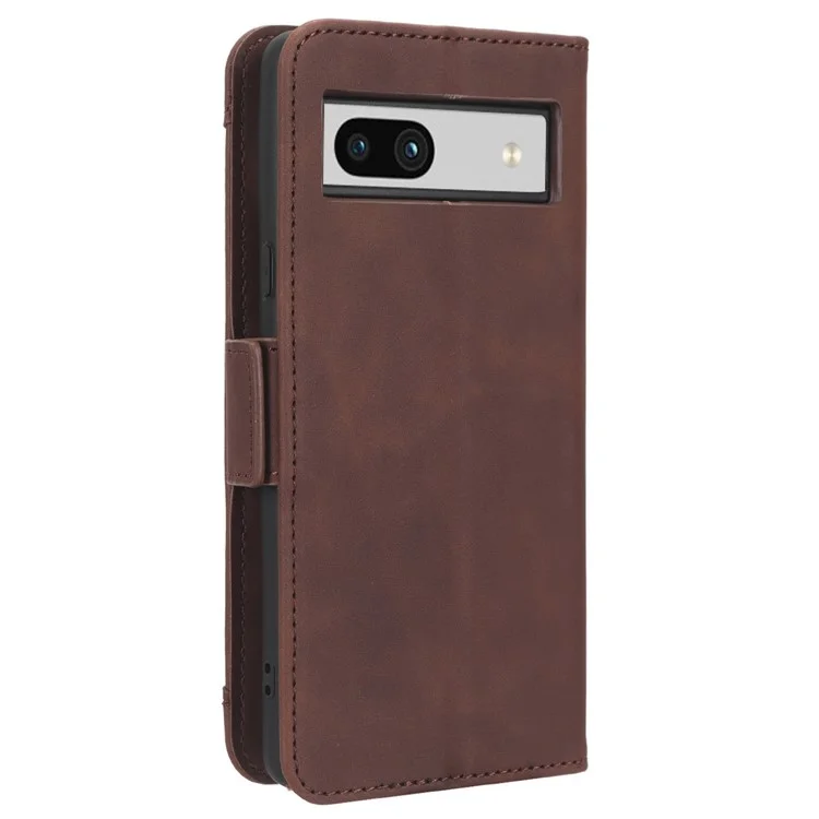 Für Google Pixel 7a Wallet Protective Phone Case Mehrere Kartensteckplätze PU-Leder Telefon-Ständer Cover - Braun
