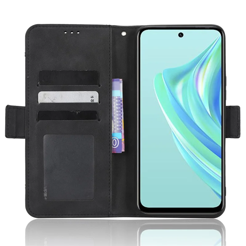 For Infinix Hot 20 Play 4G PU Leather Phone Cover Multiple Card Slots Stand Wallet Protective Phone Case - Black