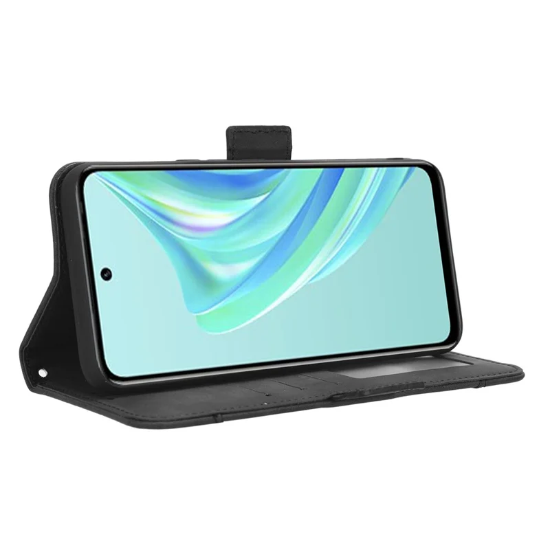 For Infinix Hot 20 Play 4G PU Leather Phone Cover Multiple Card Slots Stand Wallet Protective Phone Case - Black