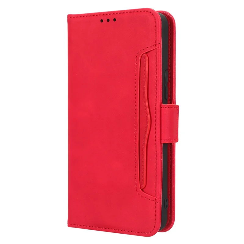 For Infinix Hot 20 Play 4G PU Leather Phone Cover Multiple Card Slots Stand Wallet Protective Phone Case - Red