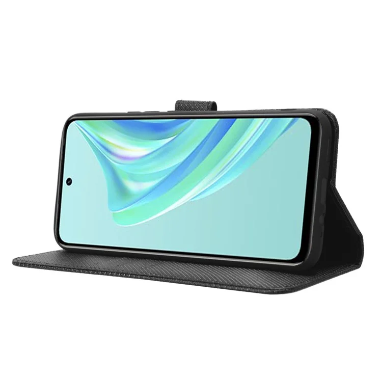 Para Infinix Hot 20 Play 4G Diamond Texture PU Leather Wallet Cover Stand Smartphone Case - Negro