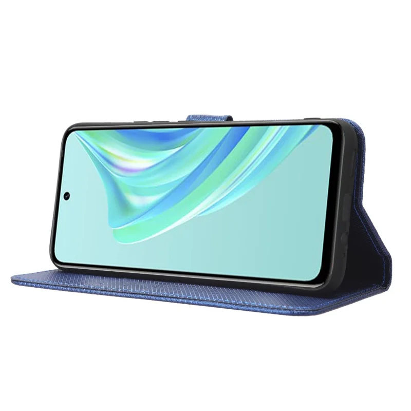For Infinix Hot 20 Play 4G Diamond Texture PU Leather Wallet Cover Stand Smartphone Case - Blue