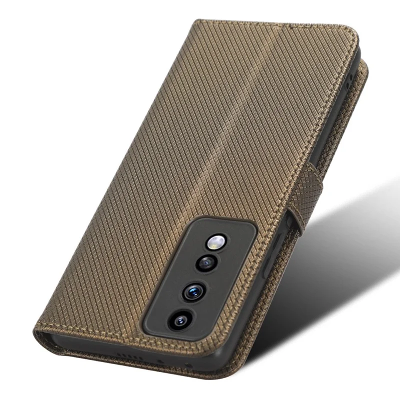 Capa de Telefone de Couro com Textura de Diamante para Honor 80 GT 5G - Carteira e Suporte - Marrom