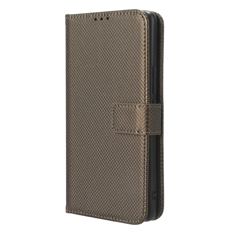 Capa de Telefone de Couro com Textura de Diamante para Honor 80 GT 5G - Carteira e Suporte - Marrom