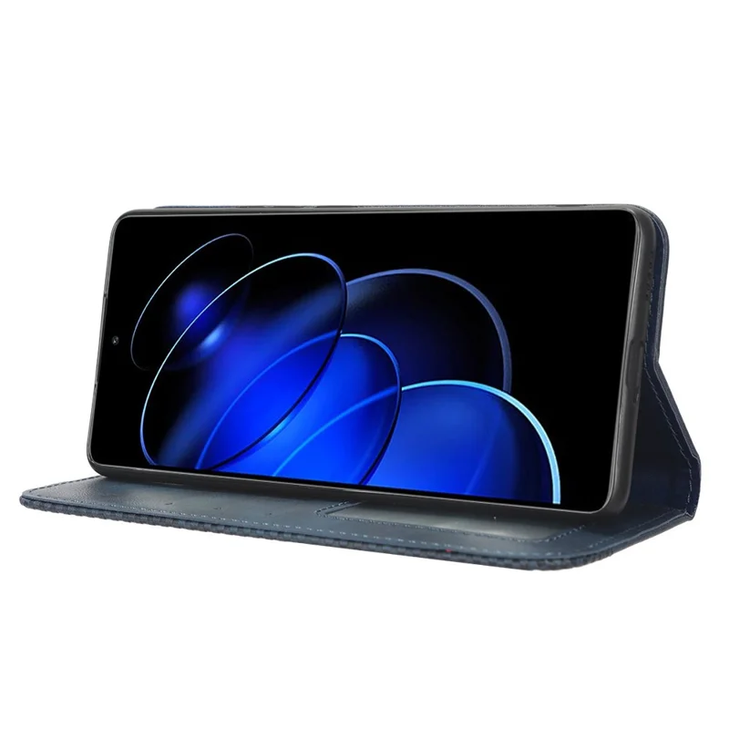 For Honor 80 GT 5G Retro Texture Phone Wallet Case PU Leather Stand Protective Phone Cover - Blue