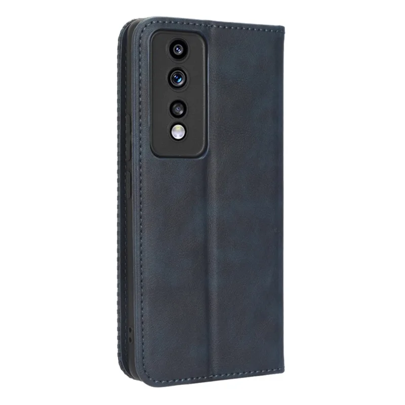 For Honor 80 GT 5G Retro Texture Phone Wallet Case PU Leather Stand Protective Phone Cover - Blue