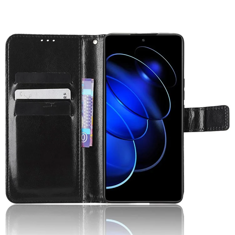 Чехол-кошелек с текстурой под выделанную кожу для телефона Honor 80 GT 5G с ремешком, защищает от царапин, черный