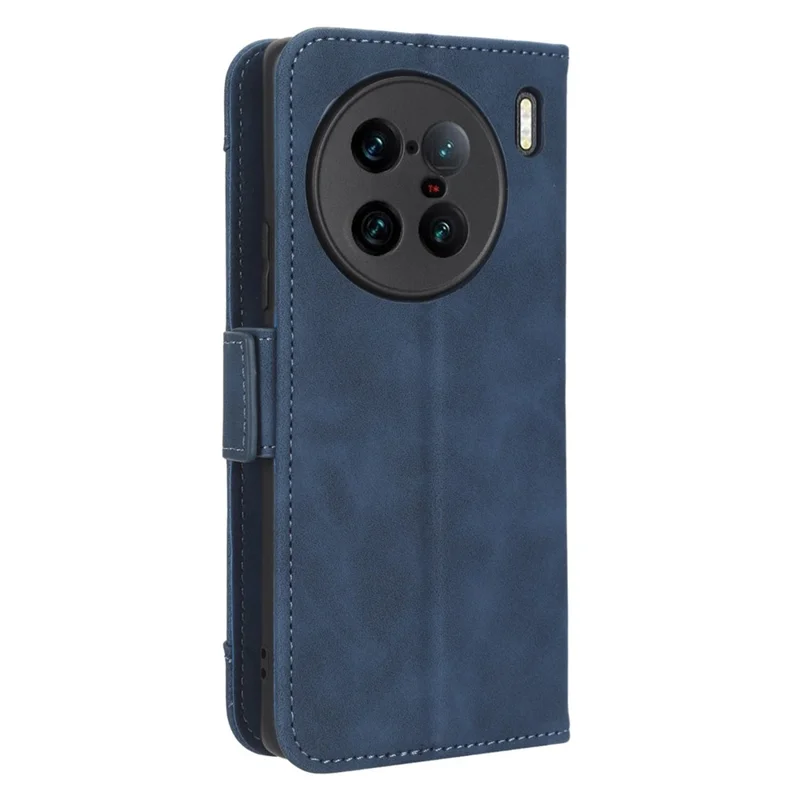 For vivo X90 Pro+ 5G PU Leather Flip Cover Multiple Card Slots Stand Wallet Phone Case - Blue