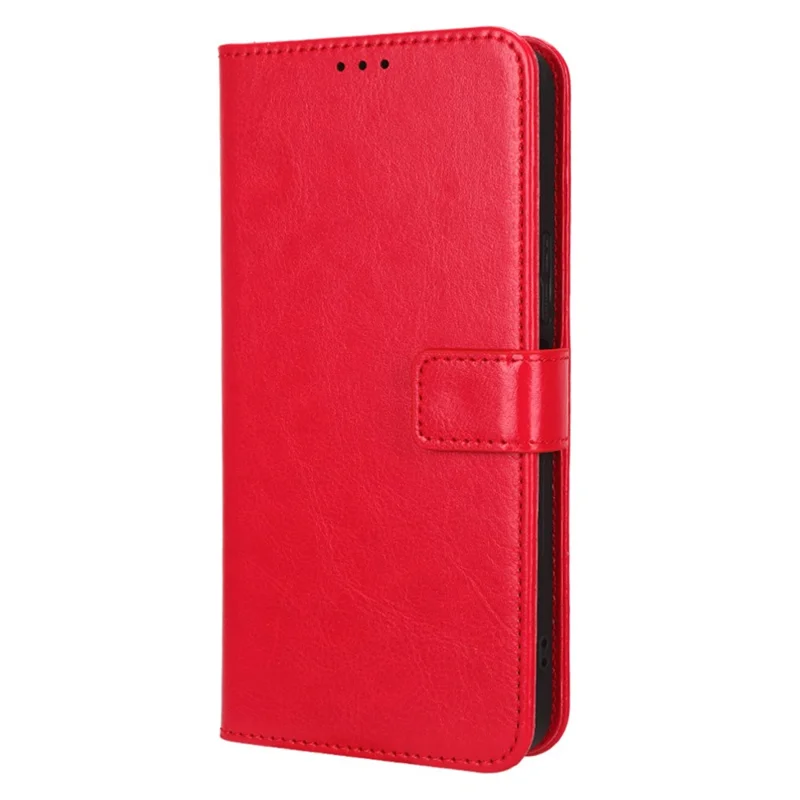 For vivo X90 Pro+ 5G Crazy Horse Texture Wallet Stand Case PU Leather Flip Phone Cover with Strap - Red