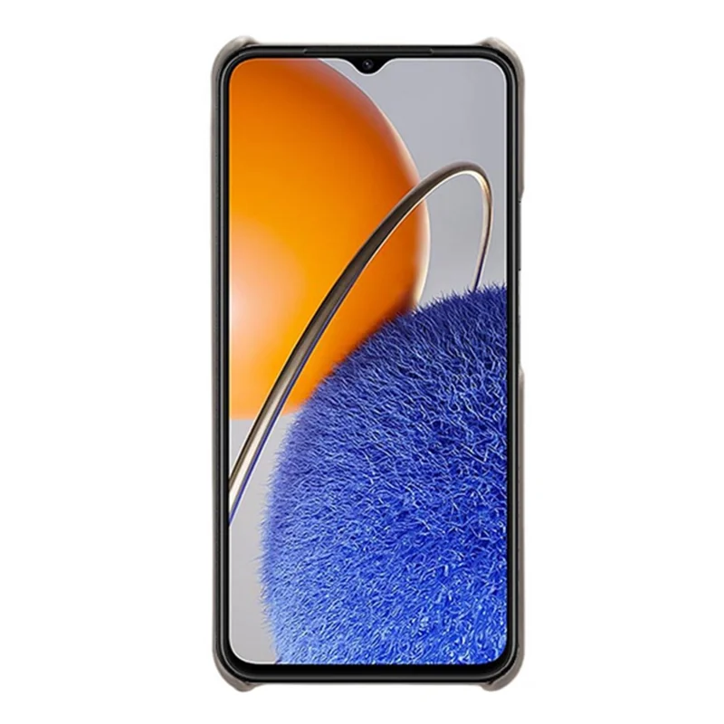 For Huawei nova Y61 4G Calf Textured Cell Phone Cover Anti-scratch PU Leather Coated PC Mobile Phone Case - Grey