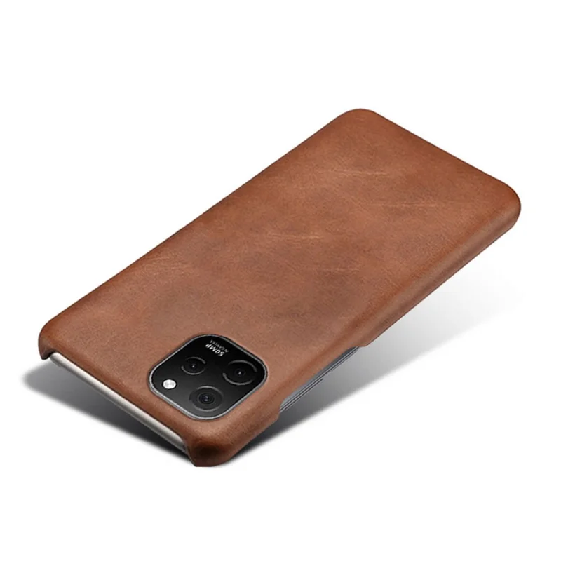 For Huawei nova Y61 4G Calf Textured Cell Phone Cover Anti-scratch PU Leather Coated PC Mobile Phone Case - Brown