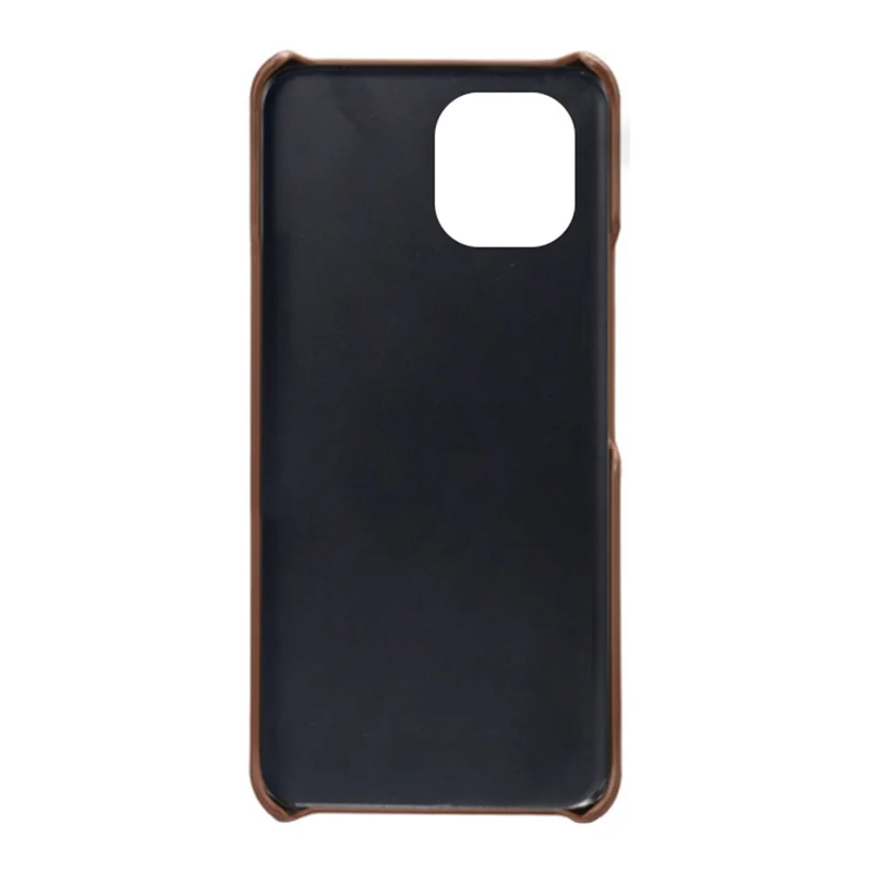 For Huawei nova Y61 4G Calf Textured Cell Phone Cover Anti-scratch PU Leather Coated PC Mobile Phone Case - Brown