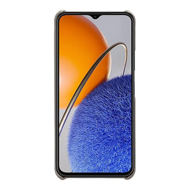 Para Huawei nova Y61 4G Dual Card Slots Phone Back Cover PC+PU Leather Phone Case Shell - Cinza