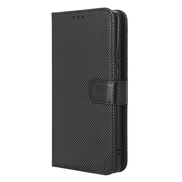 Diamond Texture Phone Leather Case für vivo X90 Pro 5G, Wallet Cell Phone Phone Stand Cover - Schwarz