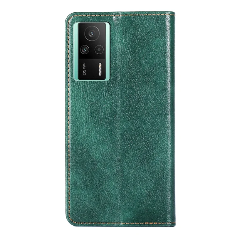 Mobile Phone Case for Xiaomi Redmi K60E 5G PU Leather Protective Cover Wallet Stand Case - Green