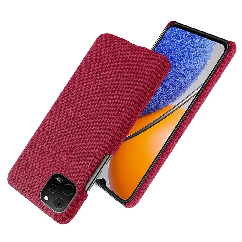 Slim Case for Huawei nova Y61 4G Shockproof Cover Solid Color Hard PC Cloth Phone Case - Red