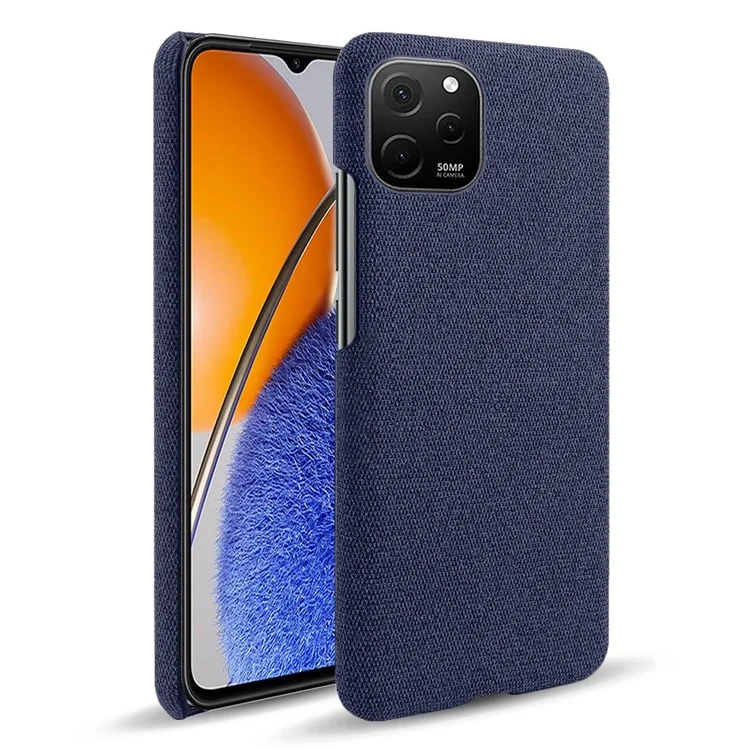 Capa fina para Huawei nova Y61 4G, capa protetora à prova de choques de cor sólida em PC rígido e tecido - Azul