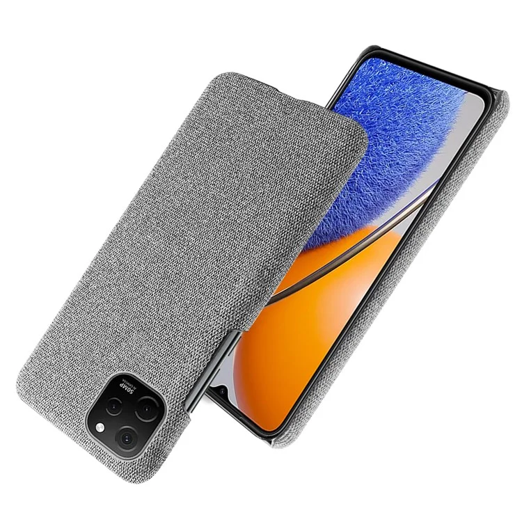 Тонкий чехол для Huawei nova Y61 4G, противоударный чехол, твердый чехол из ПК и ткани, - светло-серый