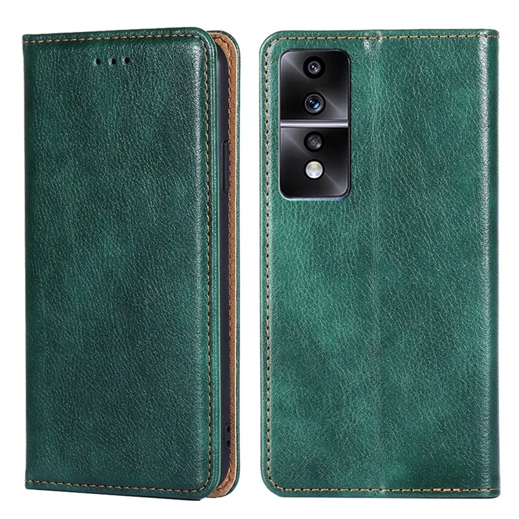 Phone Case for Honor 80 GT 5G PU Leather Protective Cover Cell Phone Wallet Stand Case - Green