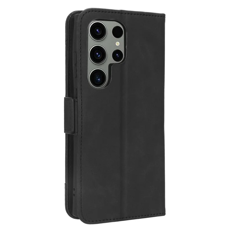 Für Samsung Galaxy S23 Ultra Mehrere Kartensteckplätze PU-Leder Handyhülle Stand Brieftasche Klapphülle - Schwarz
