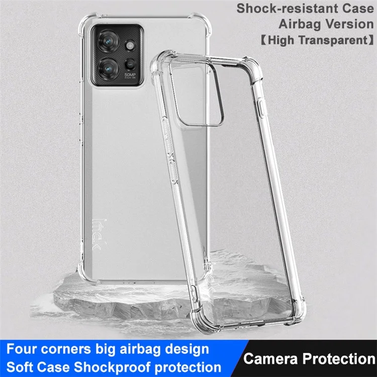 Étui de téléphone en TPU transparent IMAK pour Motorola ThinkPhone 5G, conception à quatre coins amortissante et protection anti-choc - Transparent