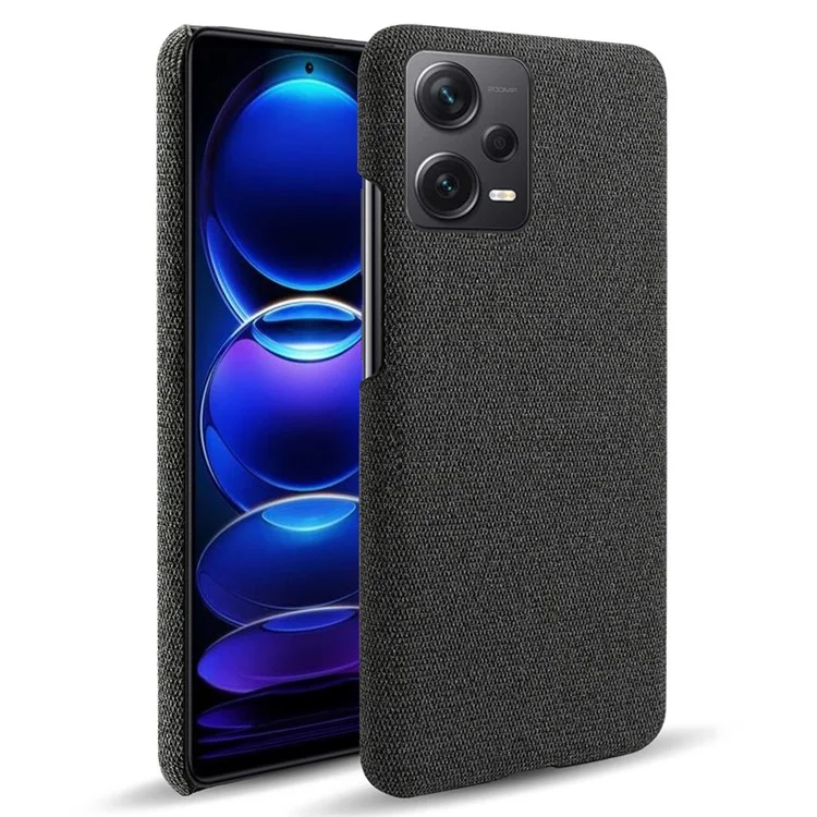 Para Xiaomi Redmi Note 12 Pro+ 5G Funda de Teléfono Resistente a Golpes - Color Sólido, Funda Dura de PC+Tela - Negro