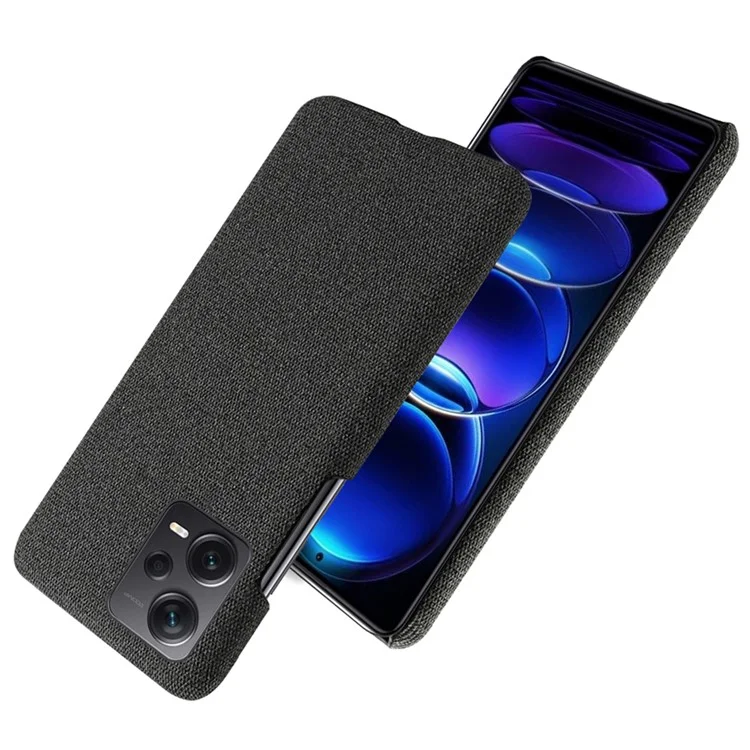 Para Xiaomi Redmi Note 12 Pro+ 5G Funda de Teléfono Resistente a Golpes - Color Sólido, Funda Dura de PC+Tela - Negro