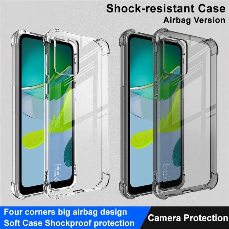 IMAK для Motorola Moto E13 4G Прозрачный TPU-чехол для телефона с защитой углов и воздушными подушками, ударостойкий чехол - прозрачный черный