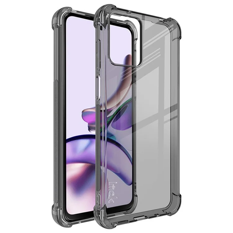 IMAK Pour Motorola Moto G13 4G / G23 4G Étui de Téléphone Transparent Antichoc en TPU - Coussin de Protection aux Quatre Coins - Conception Airbag - Couverture Arrière de Téléphone - Noir Transparent