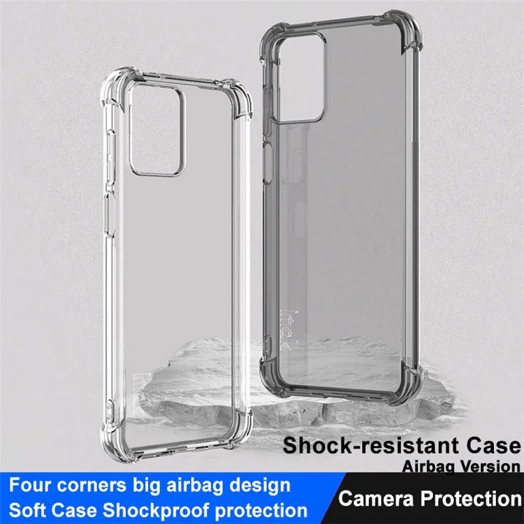 IMAK Pour Motorola Moto G13 4G / G23 4G Étui de Téléphone Transparent Antichoc en TPU - Coussin de Protection aux Quatre Coins - Conception Airbag - Couverture Arrière de Téléphone - Noir Transparent