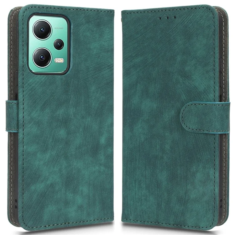 For Xiaomi Redmi Note 12 5G (Global) / (India) / (China) / Poco X5 5G Full Coverage RFID Blocking Leather Phone Case Stand Wallet Phone  Shell - Green