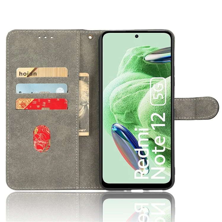 For Xiaomi Redmi Note 12 5G (Global) / (India) / (China) / Poco X5 5G Full Coverage RFID Blocking Leather Phone Case Stand Wallet Phone  Shell - Green