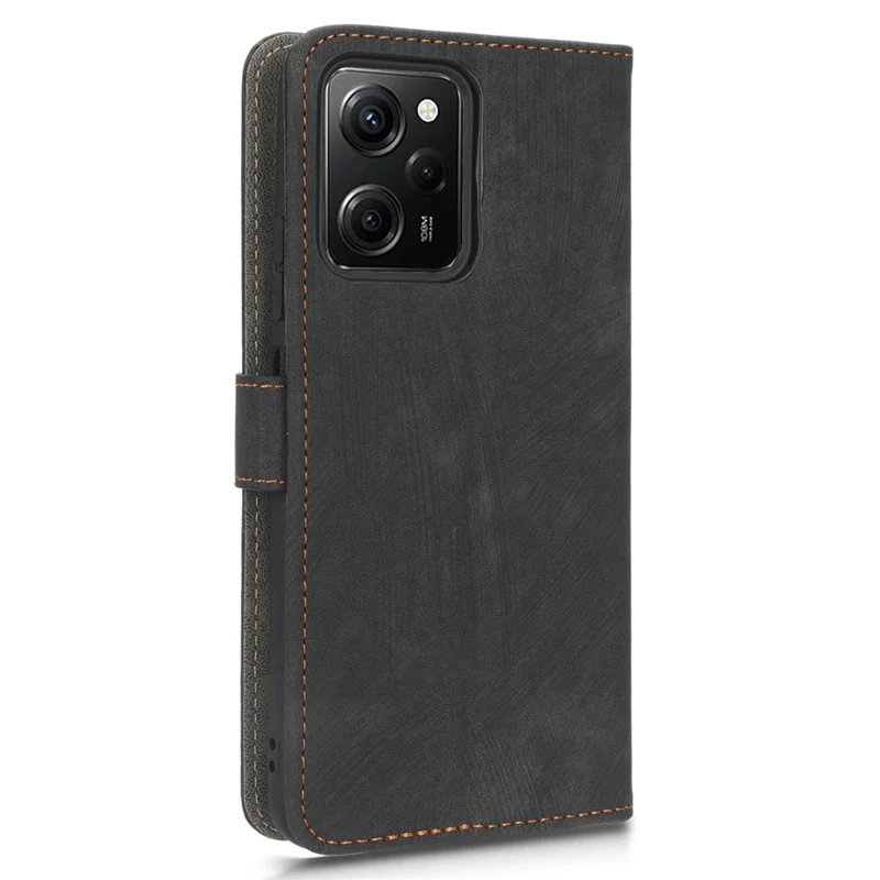 For Xiaomi Poco X5 Pro 5G / Redmi Note 12 Pro 5G / Redmi Note 12 Pro Speed 5G Leather Phone Case Phone Stand RFID Blocking Wallet Cover - Black