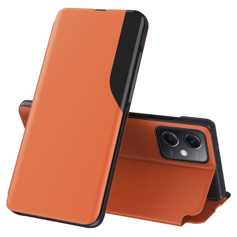 For Xiaomi Poco X5 Pro 5G / Redmi Note 12 Pro Speed 5G / Note 12 Pro 5G Phone Case Folio Flip PU Leather Stand Cover - Orange