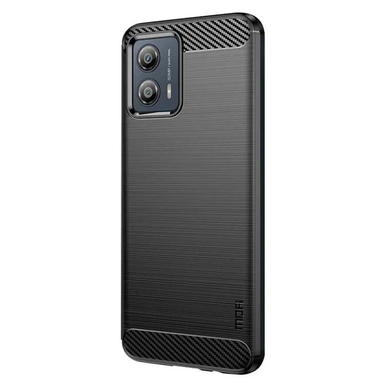 MOFI JK TPU Series-1 para Motorola Moto G53 5G Funda de teléfono móvil de fibra de carbono Brushed TPU Back Cover - Negro