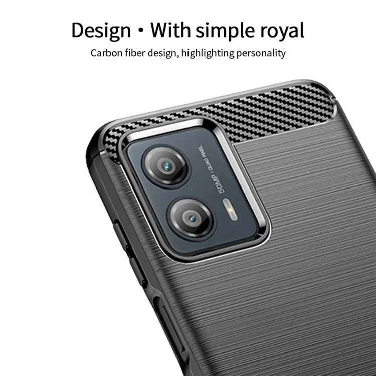 MOFI JK TPU Series-1 para Motorola Moto G53 5G Funda de teléfono móvil de fibra de carbono Brushed TPU Back Cover - Negro