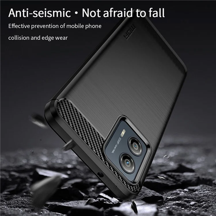MOFI JK TPU Series-1 para Motorola Moto G53 5G Funda de teléfono móvil de fibra de carbono Brushed TPU Back Cover - Negro