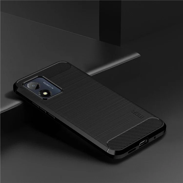 MOFI JK TPU Серия-1 для телефона Motorola Moto E13 4G Чехол с защитой от царапин, с текстурой "Углеродное волокно", Чехол из TPU для телефона - Черный