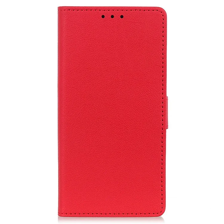For OnePlus Nord CE 3 Lite 5G / Nord N30 5G Anti-scratch Wallet Cover Fine Textured Leather Cell Phone Stand Case - Red