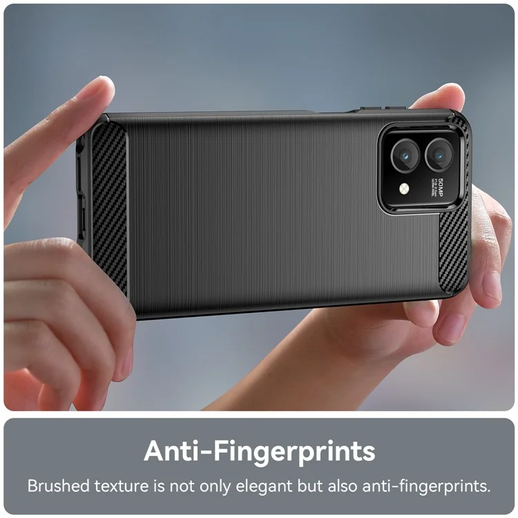 For Motorola Moto G Stylus 5G (2023) Phone Case Carbon Fiber Texture Soft TPU Brushed Surface Protective Cover - Black