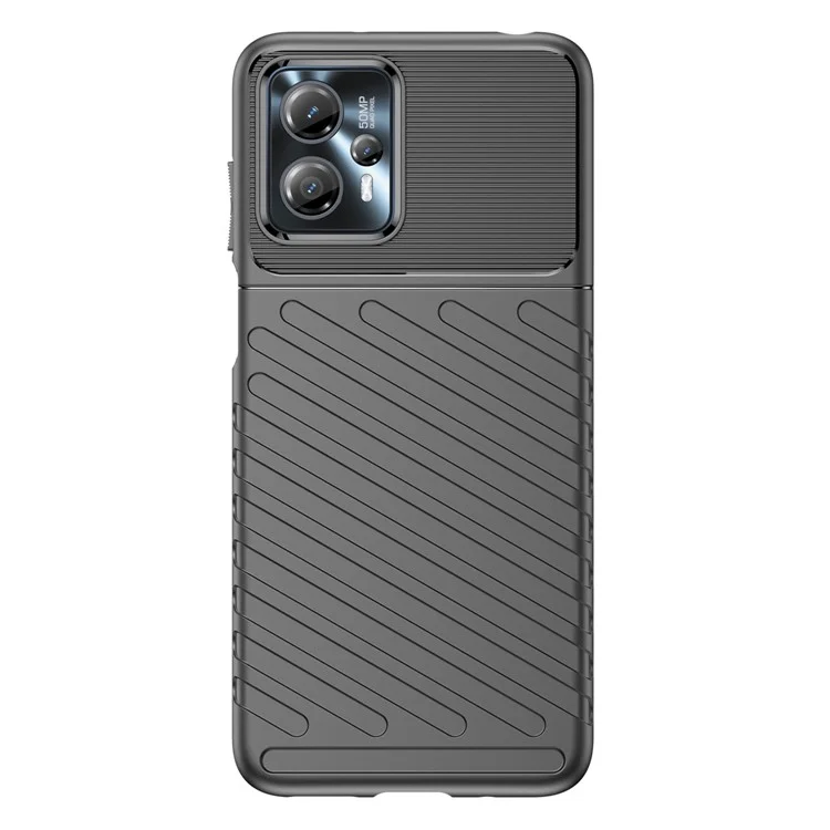 Для Motorola Moto G13 4G / G23 4G Серия Thunder Чехол-раковина со структурой твила для смартфонов Усиленный TPU Чехол для сотового телефона - Черный