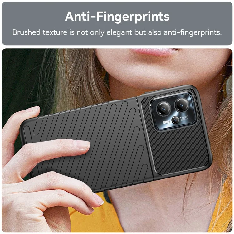 Для Motorola Moto G13 4G / G23 4G Серия Thunder Чехол-раковина со структурой твила для смартфонов Усиленный TPU Чехол для сотового телефона - Черный